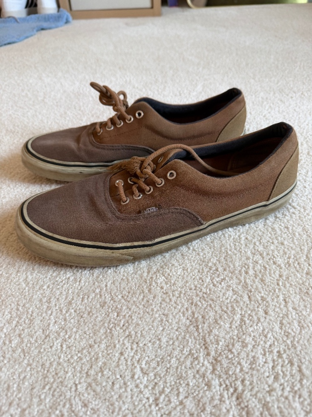 Mens Vans Era Two Tone Brown Sneakers, Size 12